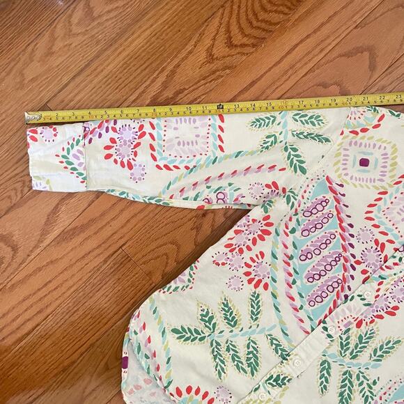 Zara Linen Button-Up Shirt Womens XS White Floral Casual Summer Basic Feminine - Picture 8 of 9